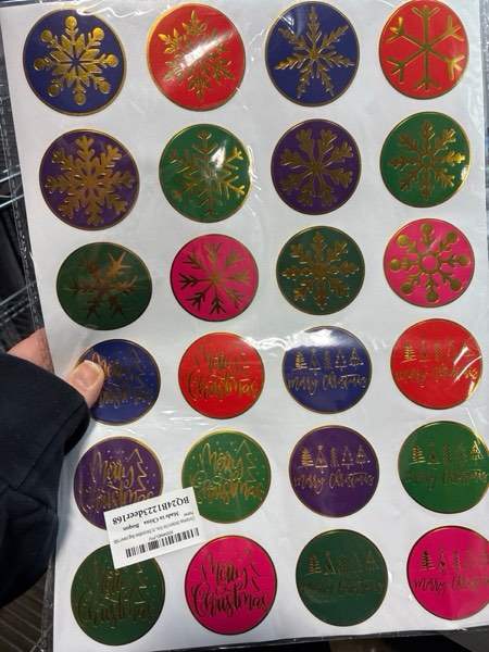 Condition photo showing New/Like New for Christmas Stickers for Envelope Seals Cards Making Crafts 2 Inch Round Happy Holiday Christmas Label Card Vinyl Stickers for Mailing Baked Goods Gifts Decorative Bag (deer168)