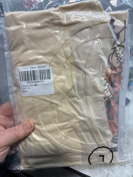 Condition photo showing New/Like New for Halloween Shirts for Women Magical Halloween Tshirt Cute Ghost Graphic Tees Spooky Season Casual Short Sleeve Fall Tops Apricot03 Small