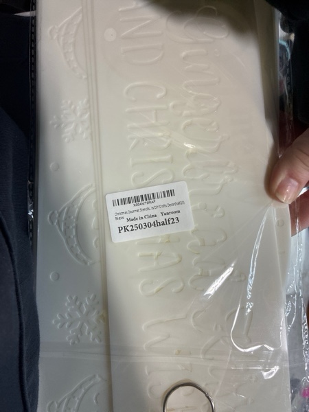 Condition photo showing New/Like New for Christmas Doormat Stencils Reusable Holiday Welcome Merry Christmas Templates Large Half Round Drawing Stencils for Painting on Wood Signs Door Hanger Door Mats DIY Crafts Decor(half23)