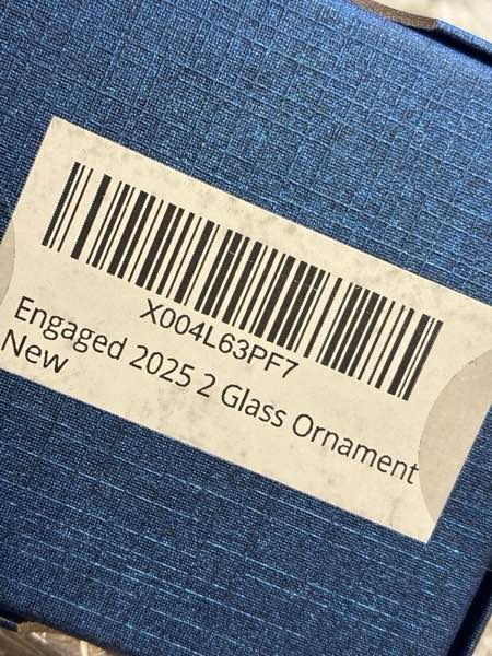 Condition photo showing New/Like New for HEXMOZ Engagement Gifts for Couples - Engagement Gifts for Newly Engaged Couples, Bride to Be, Women, Fiance, Her - Just Engaged Gift, First Christmas Ornament 2025 Party Decoration - Glass Ornament