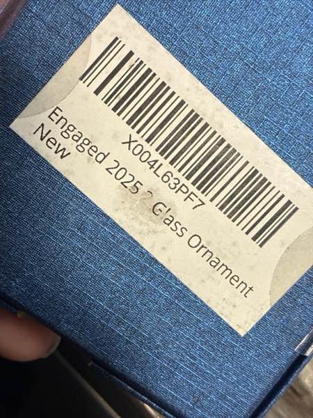 Condition photo showing New/Like New for HEXMOZ Engagement Gifts for Couples - Engagement Gifts for Newly Engaged Couples, Bride to Be, Women, Fiance, Her - Just Engaged Gift, First Christmas Ornament 2025 Party Decoration - Glass Ornament