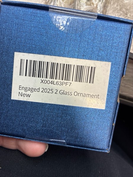 Condition photo showing New/Like New for HEXMOZ Engagement Gifts for Couples - Engagement Gifts for Newly Engaged Couples, Bride to Be, Women, Fiance, Her - Just Engaged Gift, First Christmas Ornament 2025 Party Decoration - Glass Ornament