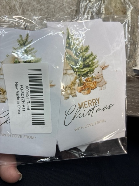 Condition photo showing New/Like New for 40 Merry Christmas Stickers, Minimalism Christmas Tree Gift Label, Holiday Stickers for Invitation Bag Seals Bottle Parcels Party Supplies, 2 Inch Round & Rectangle Labels-A11 Christmas-11