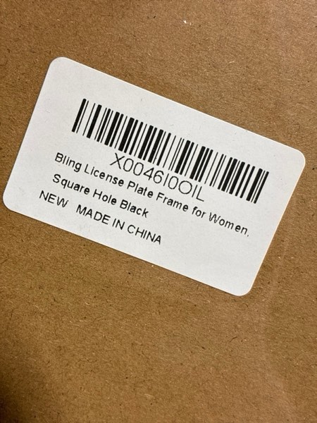 Condition photo showing New/Like New for EWBN Bling License Plate Frame for Women, Diamond Car Accessories License Plate Holder,Sparkly Rhinestone Premium Stainless Steel License Plate Cover with Glitter Crystal Caps 2pcs?Black?