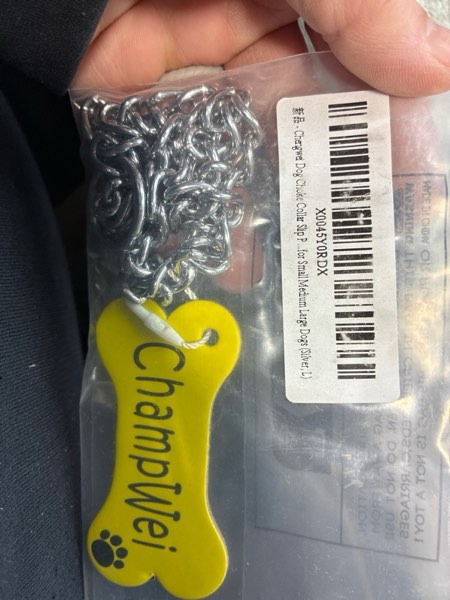 Condition photo showing New/Like New for ChampWei Heavy Chain Dog Metal Collars, Adjustable Weather Proof Alloy Steel Necklace for Small Medium Large Dogs (Silver, L) Silver L