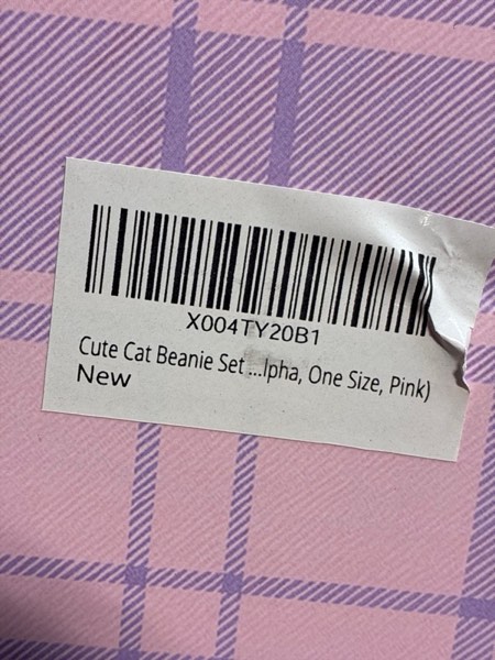 Condition photo showing New/Like New for Cat Lover Gifts for Women, Cute Cat Beanie Hat and Funny Socks, Christmas Stocking Stuffers for Mom One Size Pink
