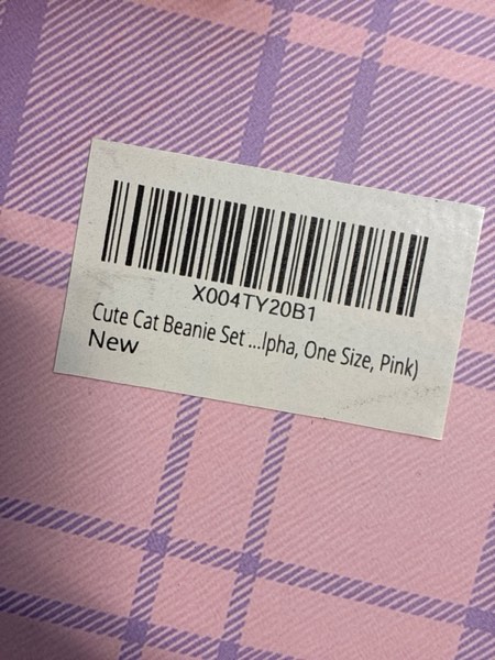 Condition photo showing New/Like New for Cat Lover Gifts for Women, Cute Cat Beanie Hat and Funny Socks, Christmas Stocking Stuffers for Mom One Size Pink