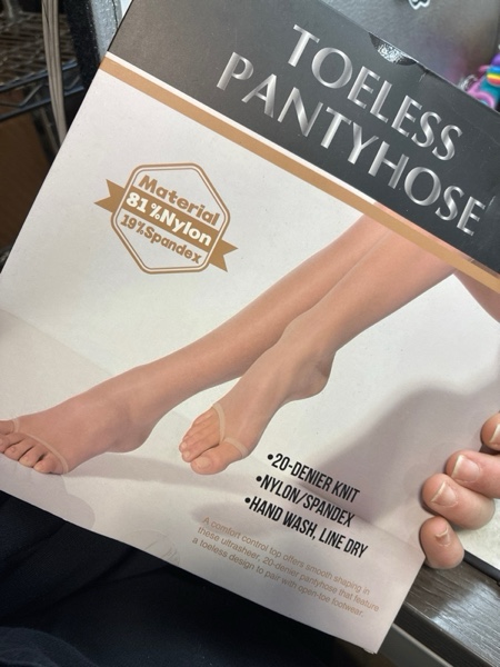 Condition photo showing New/Like New for PIOGOWE Sheer Tights for Women, 20D Legs, 40D Reinforced Top, Run-Resistant Knit, High-Stretch Waist, Reinforced Toes X-Large Nude×2(toeless)