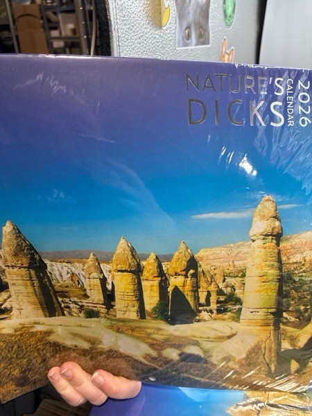 Condition photo showing New/Like New for Nature's Dicks Calendar 2026, White Elephant Gift, Funny Calendar, Joke Present, of Nature Wall Calendar