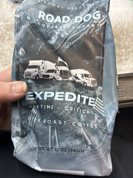 Condition photo showing New/Like New for Road Dog Coffee Company, Expedite Dark Roast, Ground Coffee 12 oz Bag