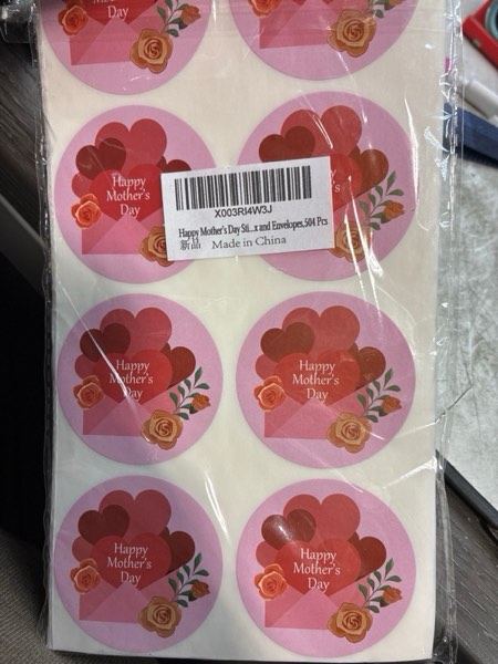 Condition photo showing New/Like New for Happy Mother's Day Stickers Labels,2 Inch Mother's Day Gift Tags,Party Favor Sticker for Bouquet,Gift Box and Envelopes,504 Pcs