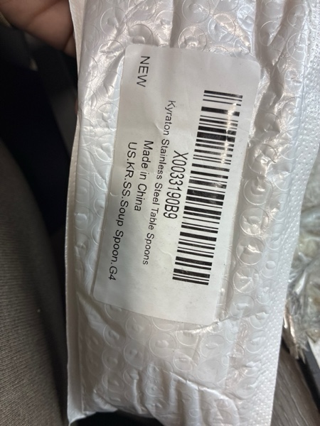 Condition photo showing New/Like New for Kyraton Soup Spoons 4 Pieces, Stainless Steel Thick Heavy Weight Table Spoons, Asian Chinese Japanese Spoon Set for Cereal Ramen Dishwasher Safe 1.Silver