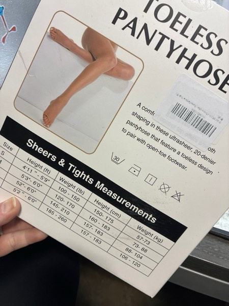 Condition photo showing New/Like New for PIOGOWE Sheer Tights for Women, 20D Legs, 40D Reinforced Top, Run-Resistant Knit, High-Stretch Waist, Reinforced Toes X-Large Nude×2(toeless)