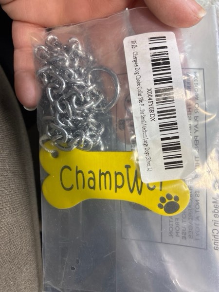 Condition photo showing New/Like New for ChampWei Heavy Chain Dog Metal Collars, Adjustable Weather Proof Alloy Steel Necklace for Small Medium Large Dogs (Silver, L) Silver L