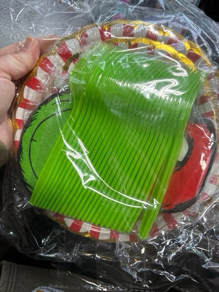 Condition photo showing New/Like New for Funny Christmas Party Plates and Napkins Set, 96 Pcs Christmas Dinnerware Set Paper Plates Cocktail Napkins Forks, Holiday Birthday Party Supplies, Xmas Tableware Favors