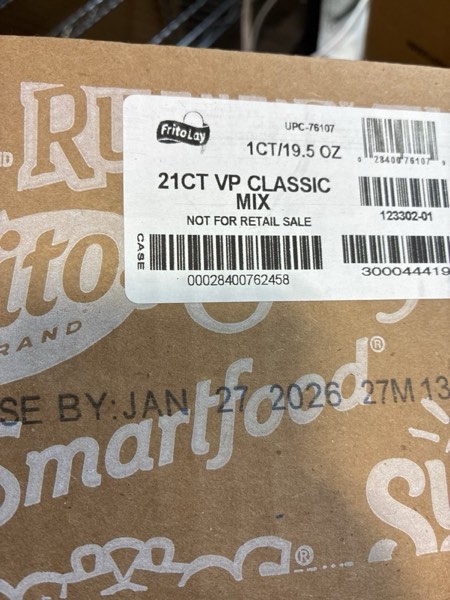 Condition photo showing New/Like New for Frito-Lay Classic Mix Variety Pack, Single Serve Snack Bags (Pack of 21) (Bb Jan 27 2026)