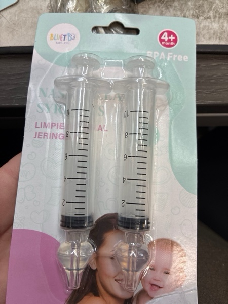 Condition photo showing New/Like New for Bluet B - Baby Nasal Syringe (2-Pack) - Safe Silicone Nasal Aspirator for Newborn - Infant Mucus Removal - 10ml Nose Cleaner Syringe for Baby - Toddler Congestion Relief - Reusable Tips - White 10 ml White