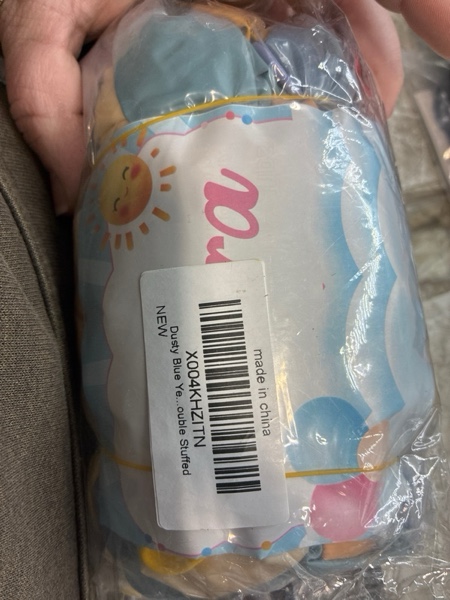 Condition photo showing New/Like New for Dusty Blue Yellow Balloon Arch - Double Stuffed Mustard Yellow Brown Balloons Pastel Blue Beige Pearl Balloon Garland Kit for Baby Shower Bear Birthday Bridal Shower Bee Summer Party Decorations Dusty Blue Yellow Pearl