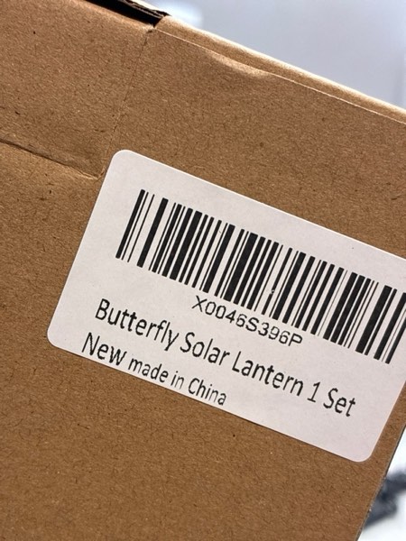 Condition photo showing New/Like New for Butterfly Solar Lanterns, Gifts for Women Mom Birthday, Butterfly Decorations for Garden Patio Yard Porch Decor, Big Metal Hanging Solar Lanterns Outdoor Waterproof 1 Butterfly