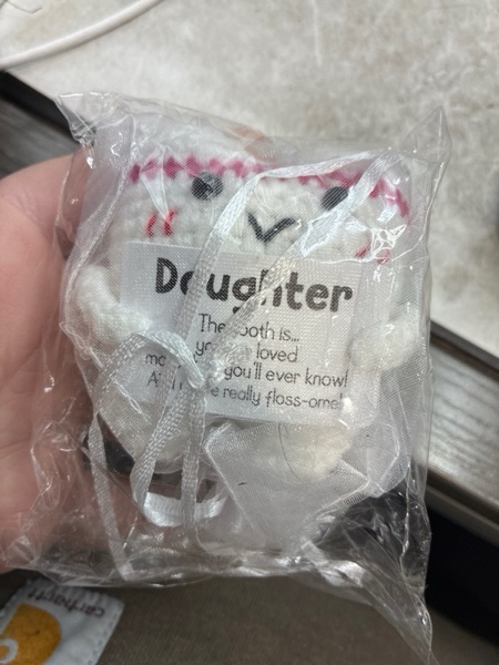 Condition photo showing New/Like New for Valentines Day Gifts for Daughter,Crochet Tooth Daughter Year Old Birthday Gifts for Daughter in Law Bonus Step from Dad Mom,Teen Girl Gifts Trendy Stuff,Funny Handmade Dentist Student Office Decor