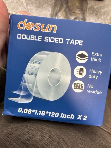 Condition photo showing New/Like New for dosun Double-Sided Tape, 0.08Inch Thick Heavy Duty Enhanced Transparent Adhesion Tape. 2 Rolls Reusable Mounting Tape, Nano Tape for Poster Carpet Picture Hanging Strip Rug Wall Outdoor (20FT)