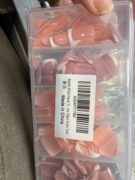 Condition photo showing New/Like New for Bellelfin 5-Color Mixed Set French Tip Press on Nails For Women, 150 Pcs White French Nail Tips Fake Nails, 15 Size Medium Square Press on Nails.Square French Full Cover Acrylic Nails Press Ons