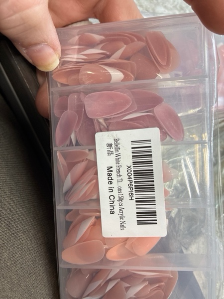 Condition photo showing New/Like New for Bellelfin 5-Color Mixed Set French Tip Press on Nails For Women, 150 Pcs White French Nail Tips Fake Nails, 15 Size Medium Almond Press on Nails.Almond French Full Cover Acrylic Nails Press Ons