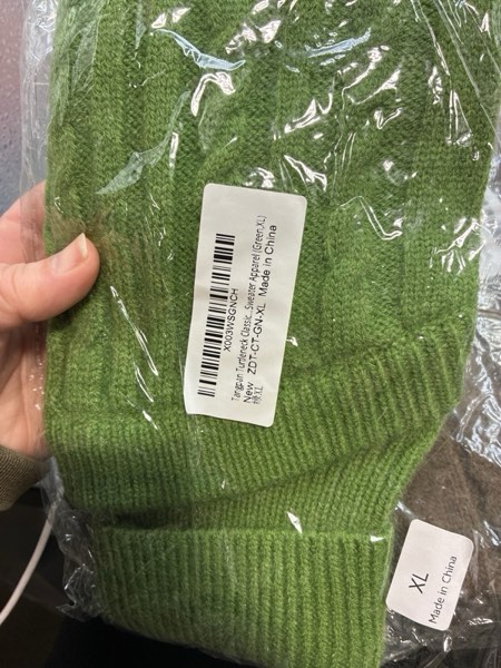 Condition photo showing New/Like New for (XL) Tangpan Turtleneck Classic Straw-Rope Pro Pet Dog Sweater Apparel (Green,XL) X-Large (Pack of 1) Green