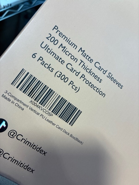 Condition photo showing New/Like New for Crimitidex Premium Matte Card Sleeves 200 Micron Thickness 6 Packs (300 Pcs)