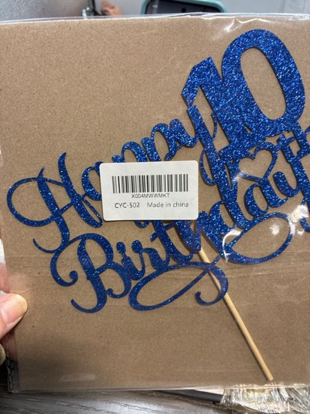 Condition photo showing New/Like New for Dxsdgetue Happy 10th Birthday Cake Topper,Dark blue Happy 10 Birthday Cake Decoration for 10 & Fabulous Birthday,Hello 10 Anniversary Party Cake Decorations Supplies