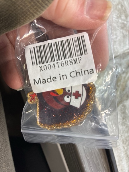 Condition photo showing New/Like New for 1 Pcs Funny Badge Reel Cute Thanksgiving Turkey Nurse Badge Reel with Glitter Fall Flower Design Irregular Acrylic ID Retractable Badge Holder for Nurse Student Doctors Teacher Office Worker Fall Styl 2