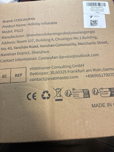 Condition photo showing New/Like New for COOLWUFAN 7.5 FT Inflatables Christmas Tree Decoration, Christmas Inflatables Blow Up Yard Decoration with 3 Gift Boxes & Built-in LEDs for Christmas Decorations, Indoor Outdoor Yard Garden Lawn Decor