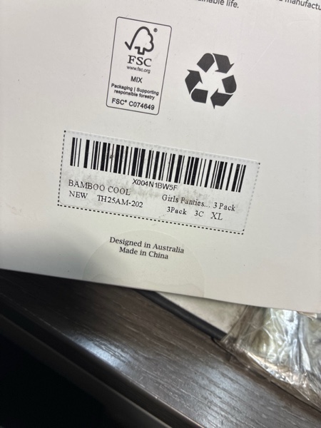 Condition photo showing New/Like New for BAMBOO COOL Teens Girls Period Underwear Wider Lining Instant Absorption Menstrual Leakproof Briefs Soft Breathable Panties A-black*3,colorful Edging X-Large