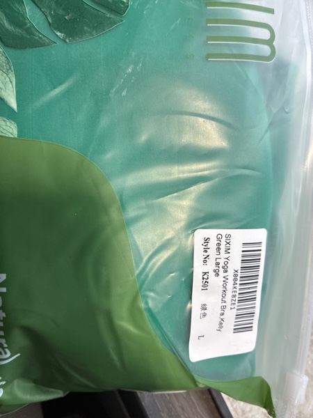 Condition photo showing New/Like New for Strappy Sports Bra-Scoop Neck Spaghetti Strap Molded Cup Double Sports Bra Low Support Yoga Workout Bra,Kelly Green Large