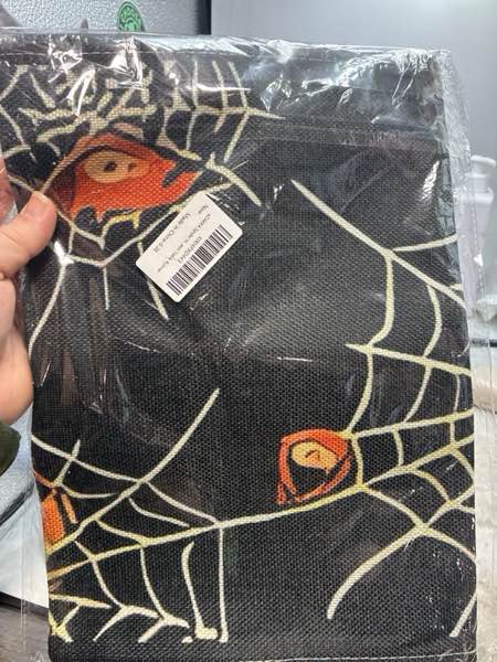 Condition photo showing New/Like New for eZAKKA Halloween Table Runner, 72 Inches Long Black Spider Web Halloween Party Decorations Table Cover for Home Kitchen Dinner Room Party Table Decor Supplies
