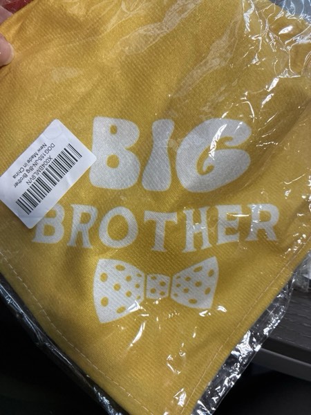 Condition photo showing New/Like New for Big Brother Dog Bandana, Triangle Bibs Accessories, Yellow, Flannel, Small, Medium, Large, 25 Inches V-Neck, All Seasons, Special Occasion, Reality TV, Comfortable, Breathable Light yellow