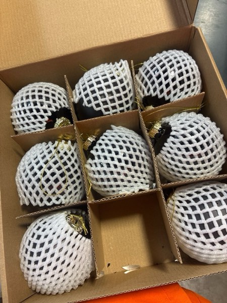 Condition photo showing Good Condition for Black Glass Christmas Ball Ornaments for Xmas Trees, 3.15” Christmas Hanging Ornaments Set of 9 for Holiday Party Xmas Tree Decorations Gifts Black Set of 9-3.15inch