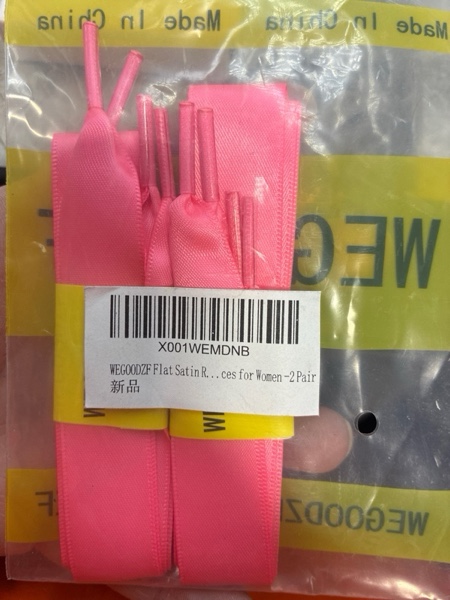 Condition photo showing New/Like New for Flat Satin Ribbon Shoelaces: 2cm Wide Silk Shoe Laces for Women -2 Pair 23 inch (60CM) 25 Peach