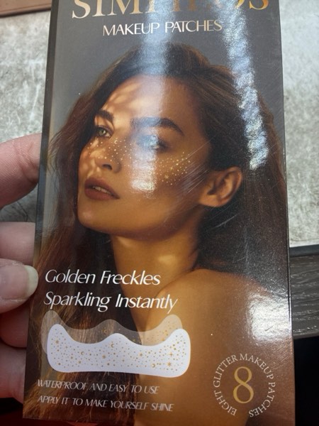 Condition photo showing New/Like New for Makeup Pathes, Body Face Glitter for Kids Women Girls, Gold Snowflake Glitter Makeup for Face, Singer Concerts Festival Holiday Party Rave Accessories - 8 Counts