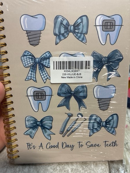 Condition photo showing New/Like New for Dental Assistant Gifts, Dental Office Gifts,Coquette Blue Dentist Notebook Journal, Dentist Gifts for Women, Dental Hygienist Gifts for Women, Khaki Hardcover Spiral Journal Notebook 5.5x8.3 Inch A - Blue Dentist 02