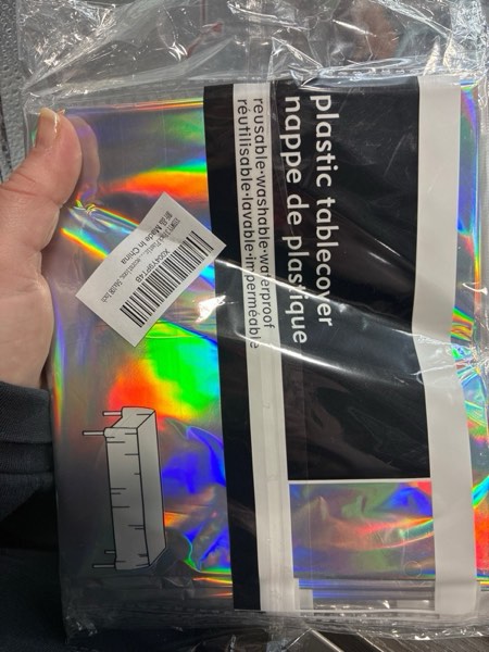 Condition photo showing New/Like New for 3 Pack Plastic Tablecloth Decorations, Colorful Tablecloth Wonderland Disposable Table Cover for Halloween Christmas Birthday Party Holiday New Year Party Supplies Decorations, 54x108 Inch