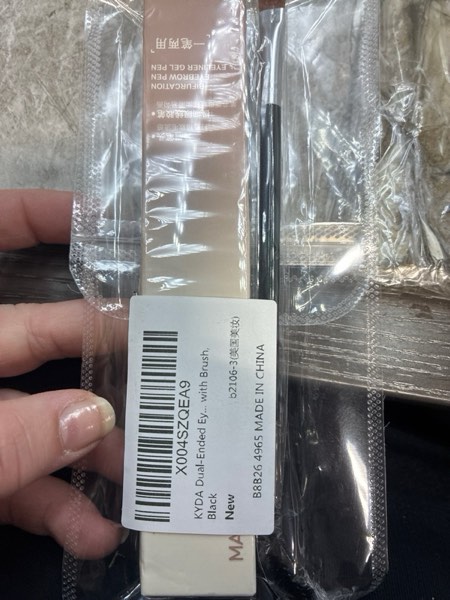 Condition photo showing New/Like New for KYDA Microblading Eyebrow Pen, Dual-Ended Eyebrow Pencil with 2-Fork-Tip & Gel Eyeliner for Women, Eye Brow Pen with Gel Eyeliner, Microblading Eye Brow Pencil with Hair Like Strokes, Black 03 Black