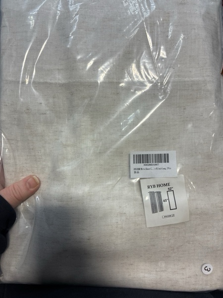 Condition photo showing New/Like New for RYB HOME Ivory Linen Curtains Rod Pocket Burlap Blend Semi Sheer Classic Boho Curtains for Living Room Bedroom Cafe Home Office, White, W 52 x L 45, 2 Panels