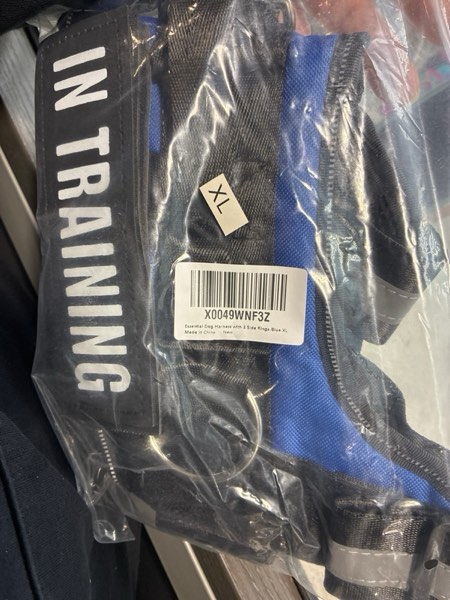Condition photo showing New/Like New for (X-Large) Essential Dog Harness with 3 Leash Clips - No-Pull, Adjustable, Comfortable Pet Vest Harness for Small to Large Dogs - Easy On, No Choke, Reflective, Padded Harness for Walking and Training XS(Neck:11-14",Chest:14-16") Black
