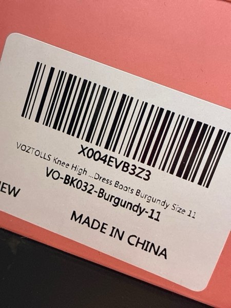 Condition photo showing New/Like New for (Size-11) Women's Knee High Boots Chunky Heel Square Toe Tall Boots High Block Heel Side Zipper Fashion Long Boots 11 Burgundy