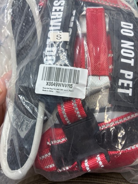 Condition photo showing New/Like New for (Small) Neck Padded Service Dog Vest Harness and Leash Set, No Pull Adjustable Service Pet Harness with 8 Dog Patches, Reflective in Training Easy Control Pet Vest with 5ft Dog Leash for Medium & Large Dogs