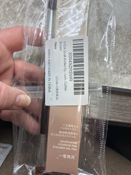 Condition photo showing New/Like New for KYDA Microblading Eyebrow Pen, Dual-Ended Eyebrow Pencil with 2-Fork-Tip & Gel Eyeliner for Women, Eye Brow Pen with Gel Eyeliner, Microblading Eye Brow Pencil with Hair Like Strokes, Black 03 Black