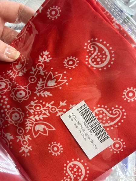 Condition photo showing New/Like New for Head Scarf for Women Silk Satin Scarves for Hair Wrap Bandana Square Headscarf (Red)