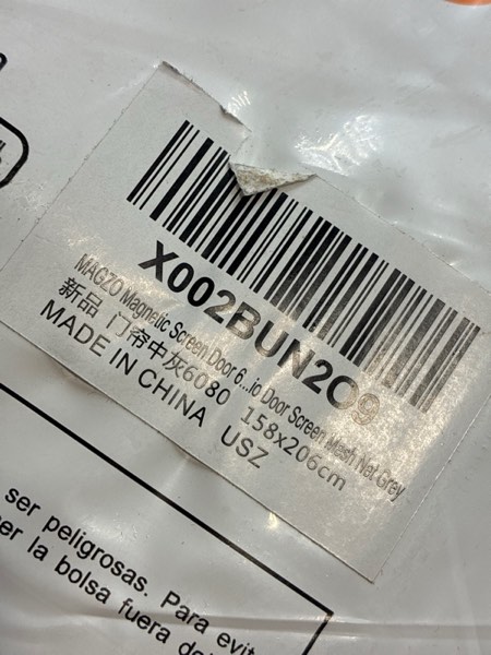 Condition photo showing New/Like New for Magnetic Screen Door, Fits Door Size 60'' x 80'', Scratch-Proof Polyester, Classic Middle-Opening, Keep Annoying Creatures Out, Pet Friendly Mesh, Walk Through, Suitable for French/Double Doors, Grey Gray Fit Door Size 60'' x 80''