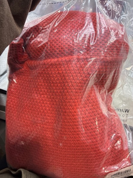 Condition photo showing New/Like New for Imily Bela Women's Kimono Batwing Cable Knitted Slouchy Oversized Wrap Cardigan Sweater Small Red / Orange